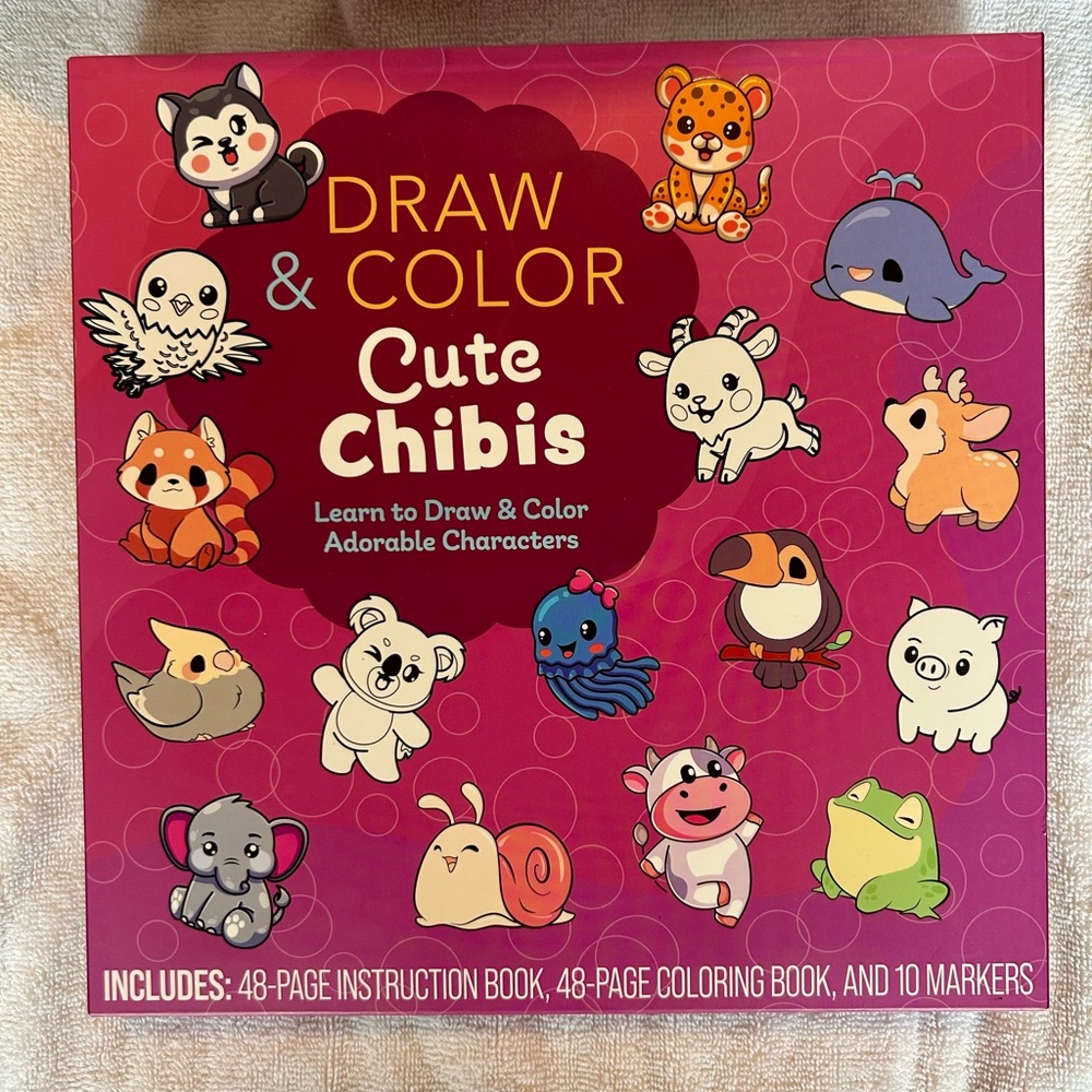 Draw & Color Cute Chibis
